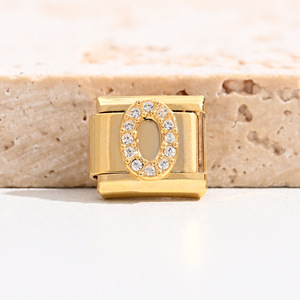 Italian Gold Tone DIY Number Charm Bracelet Set Crystal Rhinestone Modular Unisex Fashion Jewelry Gift - Product Image 2