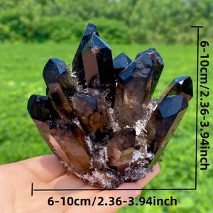 Atacado Black Smoky <span class=keywords><strong>Quartz</strong></span> Cluster Ponto De Cristal Estilo De Luxo Gravado Espécime Pedras Cristais Smoky Clusters - Product Image 2