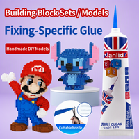 Colle transparente flexible Nianlida 50 ml pour blocs de construction, modèles en plastique, pièces de jouets, collage de petites pièces ABS, réparation DIY
