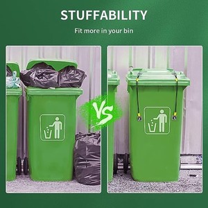 Trash Can <b>Lid</b> Lock Stainless Steel Wire Rope Set With Square Buckle For Outdoor Dust <b>Bin</b> Household Use - Product Image 5