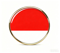 GREPAS GIFTS Épinglette drapeau d'Indonésie ronde de 1 pouce, épinglette patriotique pour chapeau, épinglette de pays du monde