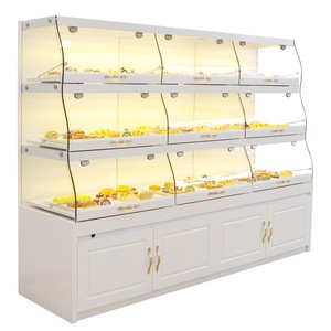 Bánh gỗ hiển thị tủ Gondola truy cập bánh mì hiển thị đứng kính hiển thị thương mại giá - Product Image 1
