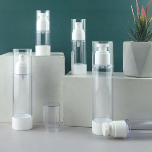 Clear Cylinder PET Cosmetic Bottles with Lotion Pump 15-100ml Airless Container <b>for</b> Skincare Products - Product Image 5