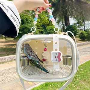 Papağanlar ve Uçan Sincaplar için Taşınabilir Nefes Alabilen Plastik Tepsi - Dayanıklı ve Güvenli Seyahat Kafesi - Product Image 2