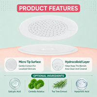 Patchs anti-acné coréens personnalisés en hydrocolloïde à l'acide salicylique, transparents, invisibles, solubles, à micro-aiguilles, OEM, patchs anti-boutons à micro-aiguilles