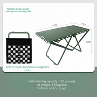 Table pliante de camping multifonctionnelle légère et portable 6 places, robuste pour intérieur/extérieur, fêtes et barbecues, avec poignée de transport