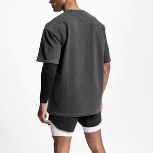 T-shirt Homme Oversize Coupe Boxy Épaules Tombantes Style Streetwear Qualité Supérieure Logo Personnalisé T-shirt Uni Homme - Product Image 6