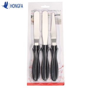Hongfa Stainless Steel <b>Cake</b> Spatula 3-Piece Set Pink Handle Baking Tool For <b>Cake</b> <b>Decorating</b> - Product Image 5