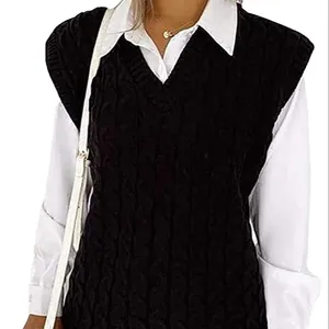 Gilet sans manches en tricot torsadé pour femmes Débardeur en tricot pour femmes