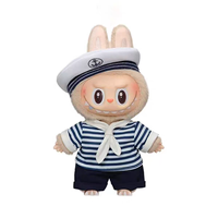 100% Original POPMART Série LABUBU Porte-clés Poupée en Vinyle et Peluche Labubu Capitaine Marin, Boîte Mystère, Cadeau