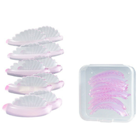 Nouveautés : 5 paires de tampons de rehaussement de cils en silicone sans colle, couleurs rose et bleu pailleté, pour permanente de cils