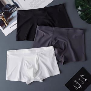 Nuevos Calzoncillos Boxer de Verano para Hombre, Tejido Sin Costuras de Seda de Hielo, Corte Medio, Transpirables, Antibacterianos y Ecológicos - Product Image 4