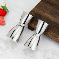 Jigger double sans soudure 30/60 ml en acier inoxydable 304, finition miroir, résistant au lave-vaisselle, avec marques gravées