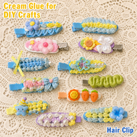 Kit Créatif DIY pour la Fabrication de Pinces à Cheveux, Ensemble d'Artisanat avec Colle Crème Decoden et Breloques en Résine, Jouet de Motricité Fine pour Enfants Filles