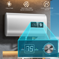 Chauffe-eau électrique mural à double réservoir en plastique, capacité 30L-100L, classe énergétique A, avec réservoir intérieur émaillé