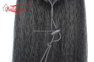 Perruque queue de cheval Afro synthétique lisse et crépue — noble, <span class=keywords><strong>chignon</strong></span> de <span class=keywords><strong>cheveux</strong></span> longs pour femmes, queue de cheval, <span class=keywords><strong>cheveux</strong></span> YAKI de 22 pouces, offre spéciale - Product Image 5