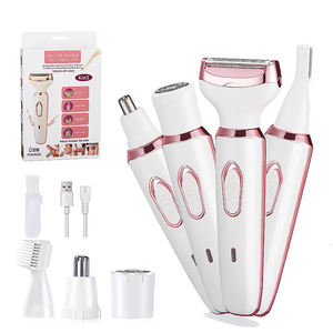 Épilateur Électrique Rechargeable 4-en-1 <span class=keywords><strong>pour</strong></span> Femmes : Rasoir Visage, Tondeuse Nez, Corps et Sourcils - Product Image 1
