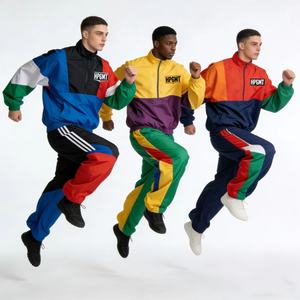 メンズ用ルーズウィンドブレーカー2ピースセット 軽量ナイロントラックスーツ - Product Image 2