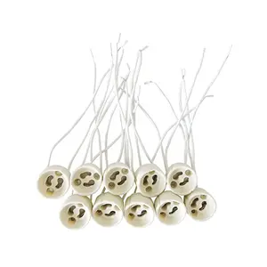 Portalámparas <span class=keywords><strong>GU10</strong></span> de Porcelana de 110-250v 2A, Resistente al Calor, <span class=keywords><strong>Conector</strong></span> de Cable de 6 Pulgadas, Portalámparas <span class=keywords><strong>GU10</strong></span> - Product Image 1