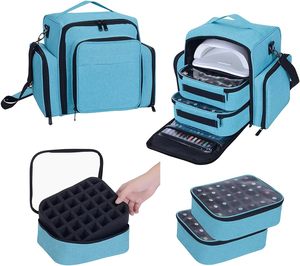 Free Sample Handheld Double Layer Cosmetic Organizer Tote Bag for Girls & Women <b>Essential</b> <b>Oil</b> Cosmetic <b>Set</b> Cosmetic Bags - Product Image 1