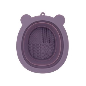 Bear Shape <b>Silicone</b> Makeup Brush Cleaner Bowl Custom Folding Washing Powder Puff Cleaning Pad Cosmetic Beauty <b>Tool</b> Home Use - Product Image 5