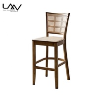 Chaise de Bar en bois massif de style nordique, mobilier d'été et de salle à manger en rotin/osier pour Restaurant, bar, club et café
