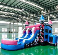 Château gonflable commercial en PVC avec toboggan, piscine, divertissement pour enfants, structure gonflable écologique