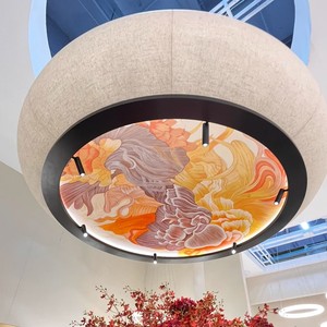Chinese Style Round Chandelier Led Anti Glare Hotel Restaurant <b>Lighting</b> Fixture 220V - Product Image 2