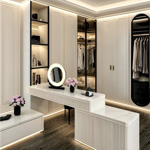 <span class=keywords><strong>Armarios</strong></span> Personalizados para Toda la Casa, Estilo Francés Blanco, Armario <span class=keywords><strong>de</strong></span> Madera Personalizado para Dormitorio, Armario <span class=keywords><strong>de</strong></span> Lujo para Villa - Product Image 1