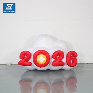 Modello Gonfiabile di Nuvola e Numero in Tessuto Floccato, Decorazione Personalizzata per Festival, Feste, Centri Commerciali ed Eventi - Product Image 1