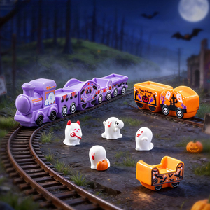 Adornos de Escritorio Miniatura: Muñeco Fantasma de Tren de Dibujos Animados de Halloween para Micro Paisajes, Lindos Adornos DIY - Product Image 2