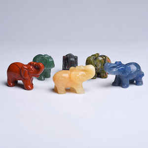 Éléphant en cristal de <span class=keywords><strong>rose</strong></span> décoratif naturel, sculpture en aventurine verte, pour cadeau - Product Image 2