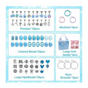 Luxury Women's Titanium Steel Bracelet Crystal Pendant Trendy Stainless Steel <b>Beaded</b> Bracelet Gift Set 66pcs Jewelry Making Toys - Product Image 4
