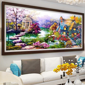 Prezzo di fabbrica all'ingrosso 5d fai da te paesaggio cigno <span class=keywords><strong>giardino</strong></span> pittura diamante scenario trapano completo 5d pittura diamante fai da te su tela - Product Image 3