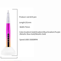 Nieuwe Design Draadloze Oplaadbare Efile 35000RPM Professionele Nagelboorpen 65W Borstelloze Draagbare Nagelboor Met Laadstation