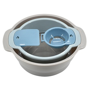 4 pcs de cocina para hornear 304 herramientas de plástico de acero inoxidable manual de mano Harina de malla de tamiz - Product Image 3