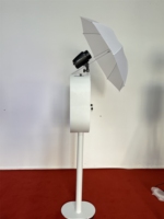 Cabine photo portable avec anneau lumineux et impression en libre-service pour iPad, caméra, GoPro - Étui de transport métallique avec télécommande pour mariages/événements