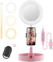 Éclairage annulaire LED pliable avec support de téléphone portable, lumière multicolore, pour Selfie, maquillage, photographie et vidéo en direct, nouveau Design
