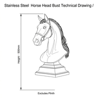 Escultura de Cabeza de Caballo de Acero Inoxidable de Tamaño Real, Acabado Cepillado, Resistente a la Corrosión, Decoración Ecuestre y de Jardín