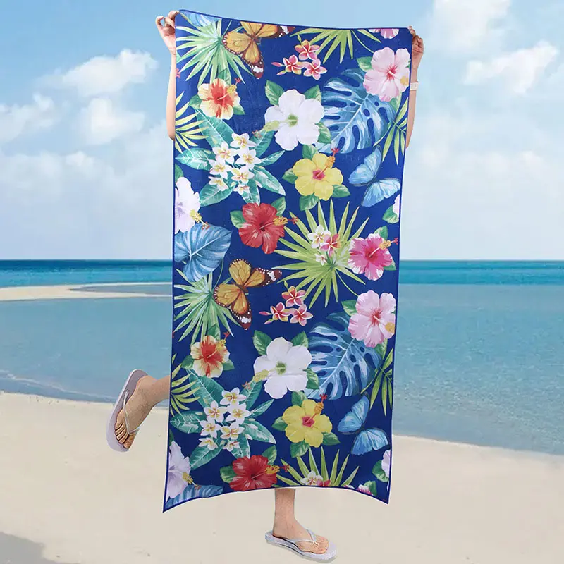 गर्म बिक्री रेत मुक्त समुद्र तट तौलिए व्यक्तिगत प्रिंट माइक्रोफाइबर कपास पेटेमल फाउआ समुद्र तट तौलिए बड़े आकार कस्टम स्नान तौलिया