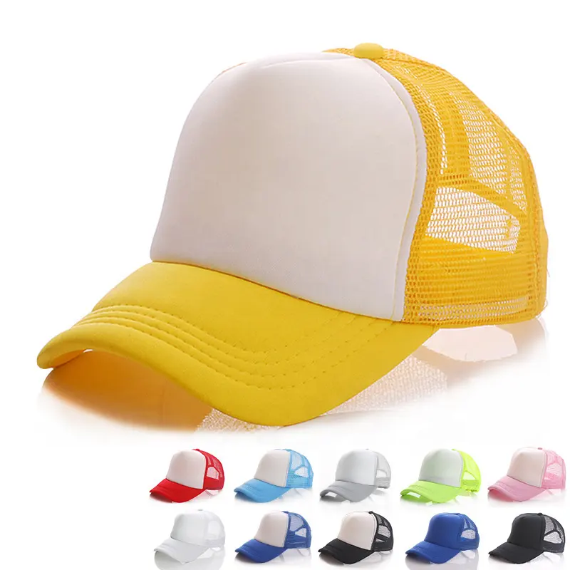 Wholesale Adjustable Custom Foam 5 Panel Hat Multi Color Mesh Custom Embroidery Logo designer Trucker Cap