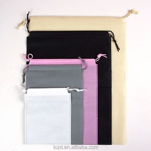 Bolsa de tela no tejida personalizada reutilizable con doble cordón, bolsa de poliéster y PP con asa de algodón, bolsa con cordón de tela no tejida - Product Image 4