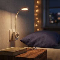 Lampe de chevet portable intelligente à LED pour hôtel, prise murale européenne, lumière flexible CCT, contrôle tactile progressif, lampe de lecture conviviale