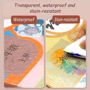 <span class=keywords><strong>Protège</strong></span>-livres transparents texturés effet diamant, Housses autocollantes imperméables pour manuels scolaires et cahiers, Enveloppes de livres durables - Product Image 3