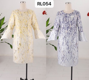 American High Quality Church Ladies <b>Dress</b> in Brocade <b>With</b> Elegant Flora Pattern - Product Image 5