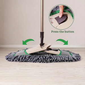 Mopa Plana Multifuncional de Microfibra de Alta Resistencia con Barra Deslizante de Aluminio KSR, Bandeja de Acero Inoxidable, Ecológica y Duradera, 15-20s - Product Image 1