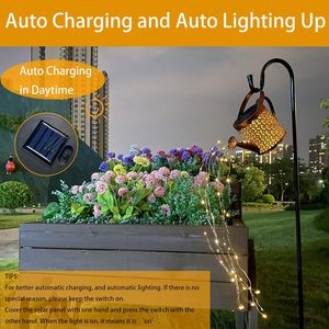 Patio Yard Pathway Plant Vine LED <b>Lights</b> <b>Solar</b> Outdoor Waterproof Fairy <b>Lights</b> Hanging Plastic Waterfall <b>Solar</b> <b>Watering</b> <b>Can</b> - Product Image 2
