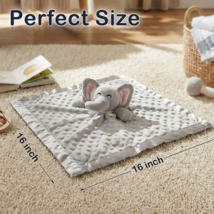 Custom <b>Elephant</b> Security Blanket Soft Lovey Unisex Lovie Baby <b>Gifts</b> for Boys and Girls Snuggle Toy Stuffed Animal - Product Image 2