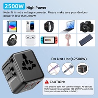 Worldplug 20W GaN All-One International Travel Adapter Mini Universal USB Worldwide Charger con 2C1A para Camera PD Function