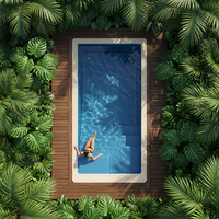 Piscine hors sol modulaire combinable de 20 pieds en conteneur maritime en fibre de verre avec système de contre-courant